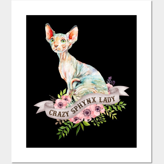 Crazy Sphynx Lady Wall Art by Psitta